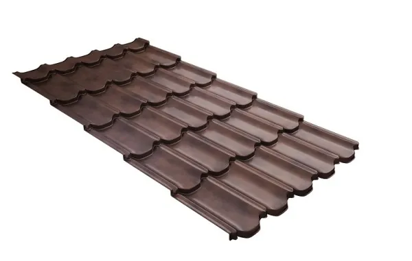 Металлочерепица квинта плюс с  3D резом 0,45 Safari Twincolor Brown купить в Новочебоксарске