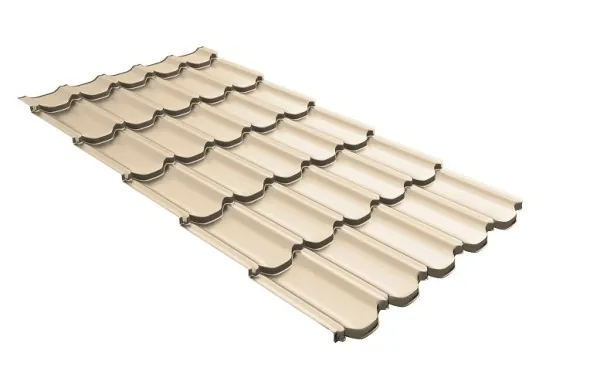 Металлочерепица квинта плюс с 3D резом 0,5 Satin RAL 1015 светлая слоновая кость купить в Новочебоксарске