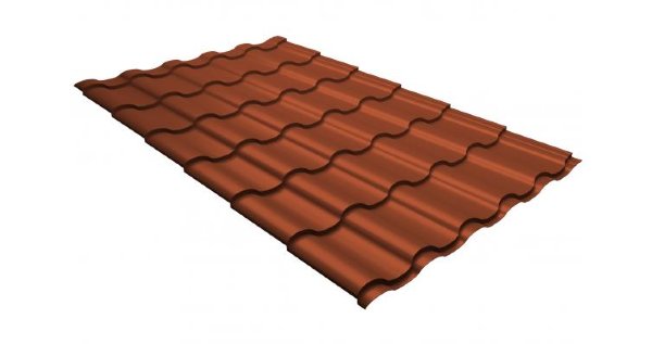 Металлочерепица кредо GL 0,5 GreenСoat Pural RR 750 кирпично-красный (RAL 8004 терракота) купить в Новочебоксарске