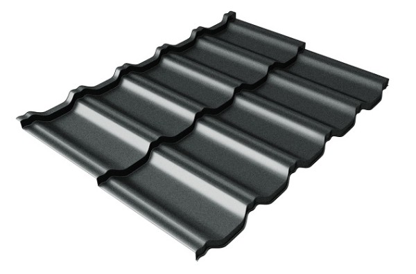 Металлочерепица модульная Квинта Uno Grand Line c 3D резом 0,5 GreenСoat Pural Matt RR2Н3 (RAL 7016 антрацитово-серый) купить в Новочебоксарске
