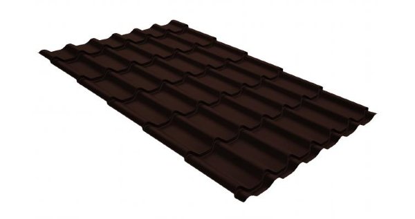 Металлочерепица классик GL 0,5 GreenCoat Pural Matt RR 887 шоколадно-коричневый (RAL 8017 шоколад) купить в Новочебоксарске
