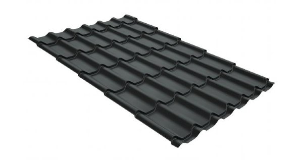 Металлочерепица классик GL 0,5 GreenCoat Pural RR 23 темно-серый (RAL 7024 мокрый асфальт) купить в Новочебоксарске