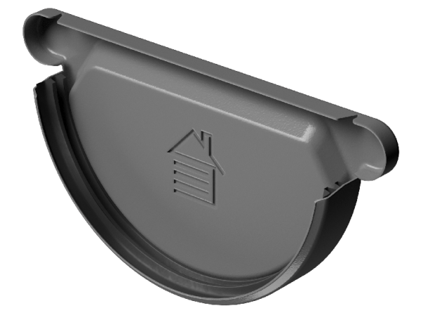 Заглушка желоба D125 Döcke STAL PREMIUM Графит, (RAL 7024) купить в Новочебоксарске