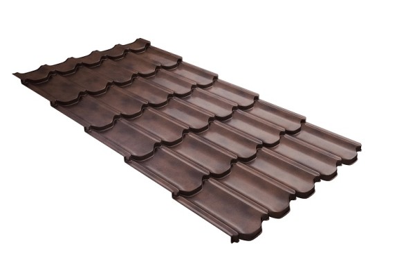 Металлочерепица квинта плюс с  3D резом 0,45 Safari Twincolor Brown купить в Новочебоксарске