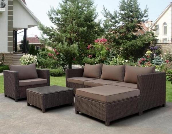 Комплект мебели AFINA плетеной из иск. ротанга YR821A Brown/Beige купить в Новочебоксарске
