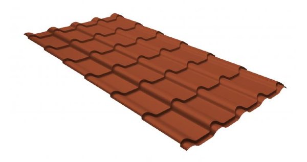 Металлочерепица камея GL 0,5 GreenCoat Pural RR 750 кирпично-красный (RAL 8004 терракота) купить в Новочебоксарске