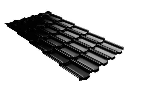Металлочерепица квинта плюс с 3D резом 0,5 GreenСoat Pural Matt RR 33 черный (RAL 9005 черный) купить в Новочебоксарске