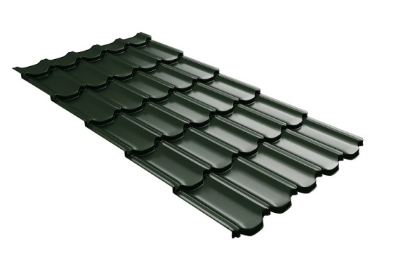 Металлочерепица квинта плюс с 3D резом 0,5 GreenСoat Pural RR 11 темно-зеленый (RAL 6020 хромовая зелень) купить в Новочебоксарске