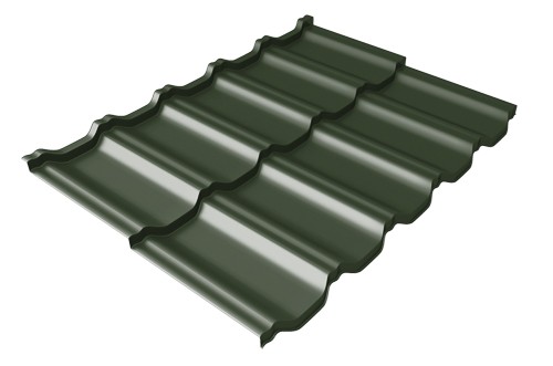 Металлочерепица модульная Квинта Uno Grand Line c 3D резом 0,5 GreenСoat Pural Matt RR 11 темно-зеленый (RAL 6020 хромовая зелень) купить в Новочебоксарске