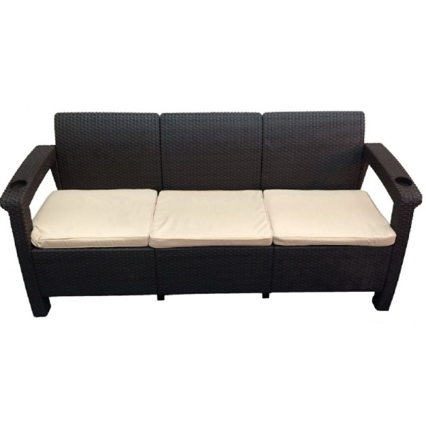 Трёхместный диван  Yalta Sofa 3 Seat венге купить в Новочебоксарске