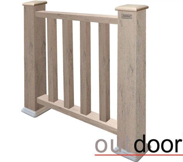 Ограждение из ДПК Outdoor Классик 3D STORM серый микс купить в Новочебоксарске