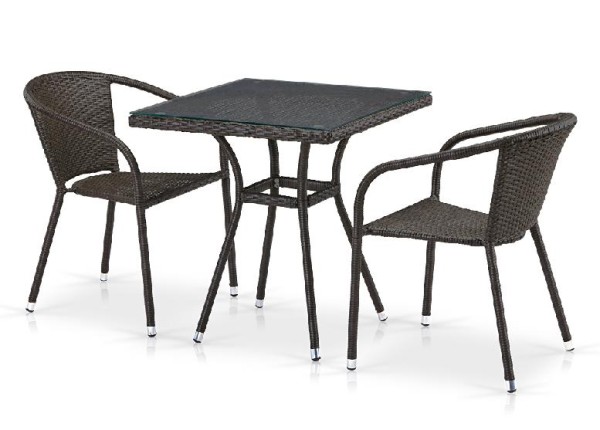 Комплект плетеной мебели AFINA из иск. ротанга T282BNT/Y137C-W53 Brown 2Pcs купить в Новочебоксарске