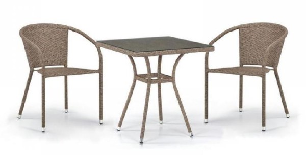 Комплект плетеной мебели AFINA из иск. ротанга T282BNT/Y137C-W56 Light Brown 2Pcs купить в Новочебоксарске