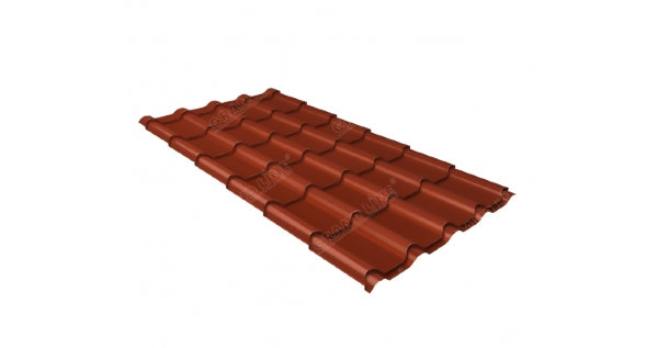 Металлочерепица камея 0,5 Satin RAL 8004 терракота купить в Новочебоксарске