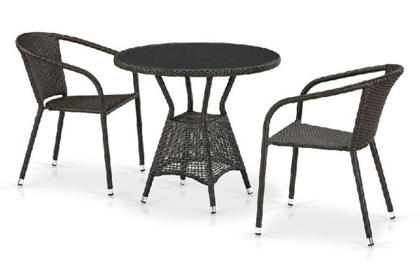 Комплект плетеной мебели AFINA из иск. ротанга T707ANS/Y137C-W53 Brown 2Pcs купить в Новочебоксарске