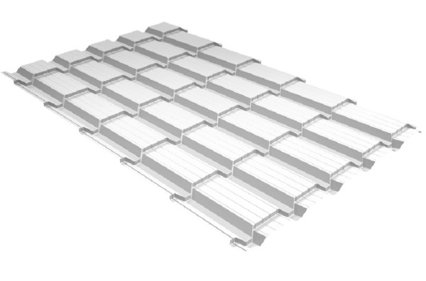 Металлочерепица GL квадро профи 0,5 Satin RAL 9003 сигнальный белый купить в Новочебоксарске