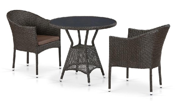 Комплект плетеной мебели AFINA из иск. ротанга T707ANS/Y350-W53 Brown 2Pcs купить в Новочебоксарске