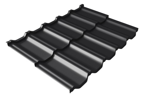 Металлочерепица модульная Квинта Uno Grand Line c 3D резом 0,5 Satin Мatt RAL 9005 черный купить в Новочебоксарске