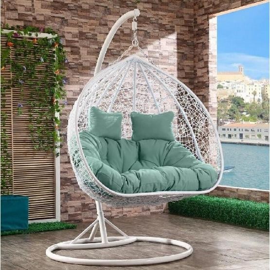 Кресло Подвесное из искусственного ротанга AFM-109A White/Green купить в Новочебоксарске