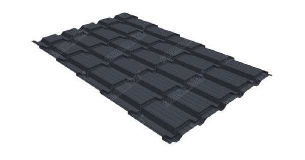 Металлочерепица GL квадро профи 0,5 Satin RAL 7024 мокрый асфальт купить в Новочебоксарске