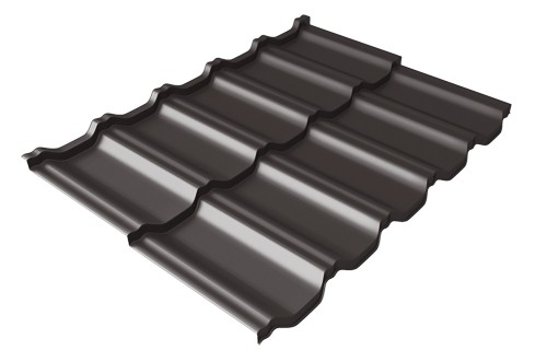 Металлочерепица модульная Квинта Uno Grand Line c 3D резом 0,5 Satin RR 32 темно-коричневый купить в Новочебоксарске