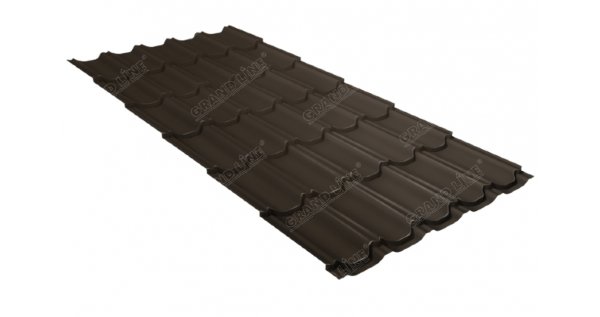Металлочерепица квинта плюс 0,5 GreenCoat Pural Matt RR 32 темно-коричневый (RAL 8019 серо-коричневый) купить в Новочебоксарске