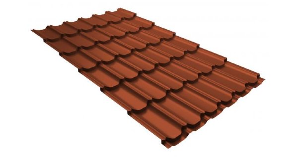 Металлочерепица квинта плюс 0,5 GreenCoat Pural RR 750 кирпично-красный (RAL 8004 терракота) купить в Новочебоксарске